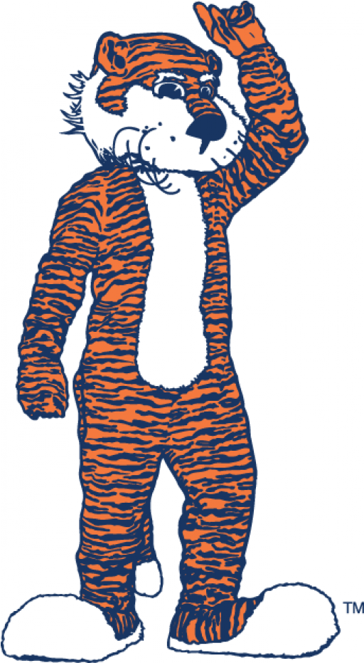 Auburn Tigers Iron On Stickers And Peel-off Decals - Aubie The Tiger Clipart (750x930), Png Download