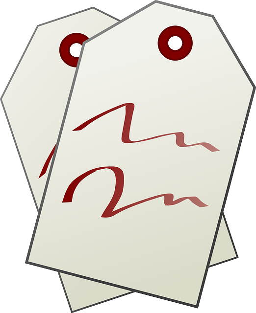 Red, Two, White, Tag, Tags, Overlapped, Price, Scribble - Sign Clipart (522x640), Png Download