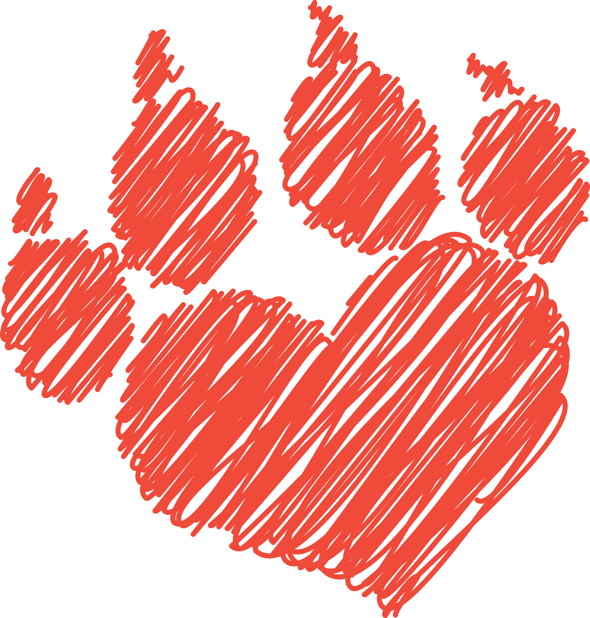 Published August 25, 2015 At - Scribbled Paw Print Clipart (1918x2006), Png Download
