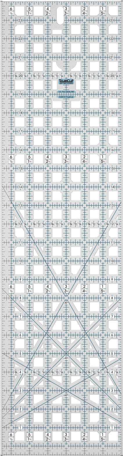 Ruler-24half - Truecut Ruler 6 5 X 24 5 Clipart (595x1639), Png Download