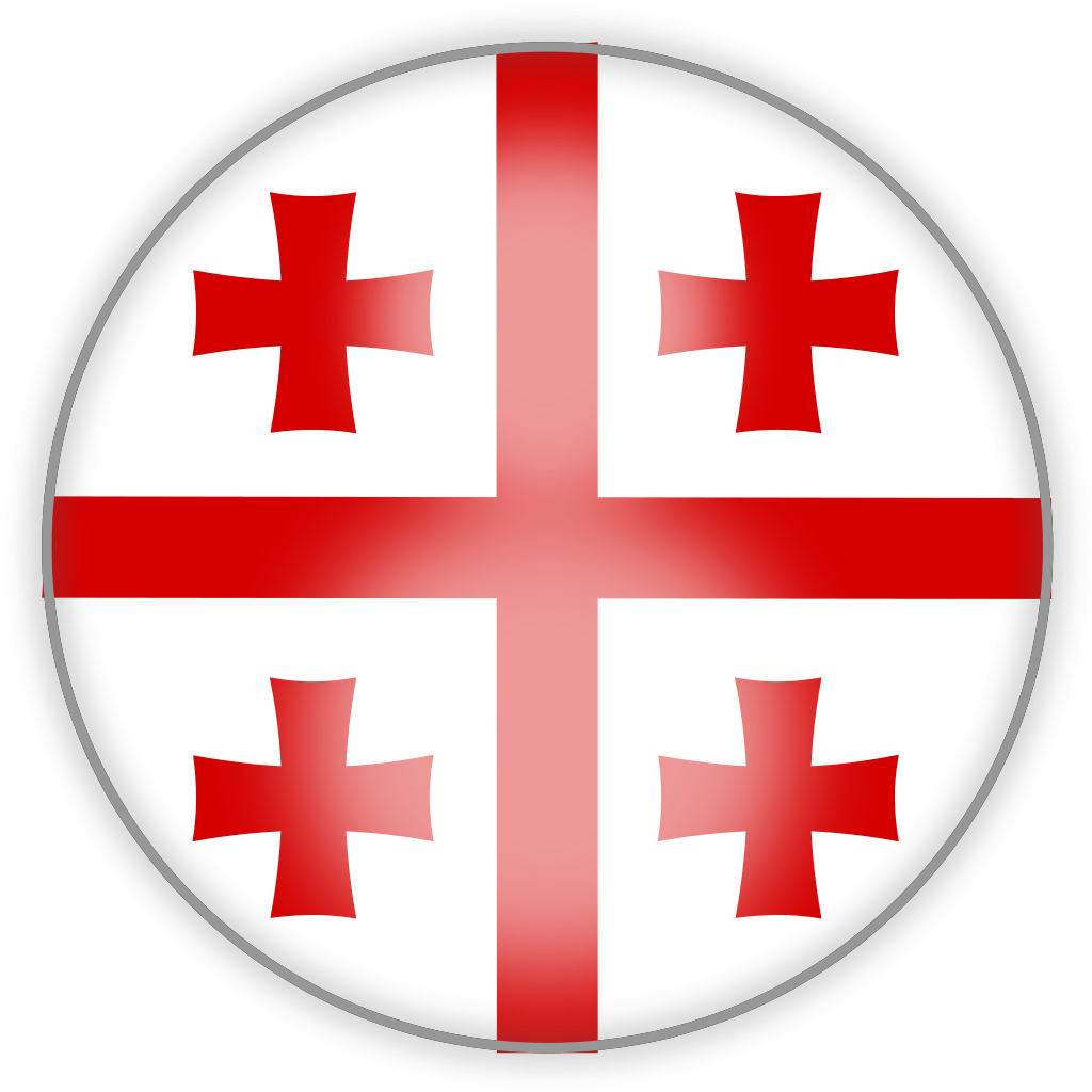 Georgian Flag Circle - Georgian Flag Png Clipart (1024x1024), Png Download