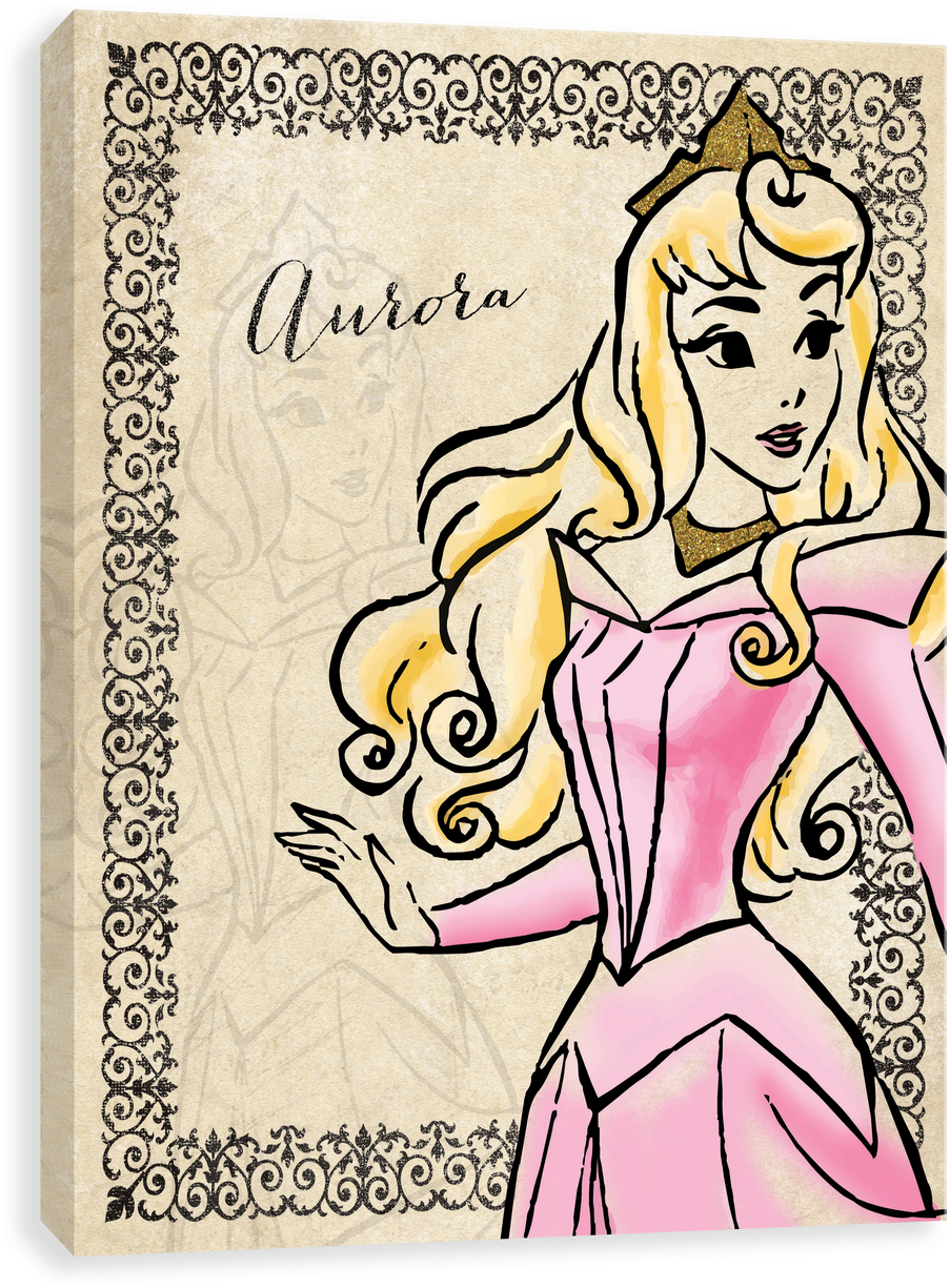 Disney Princess Vintage Wall Art Clipart (1280x1280), Png Download