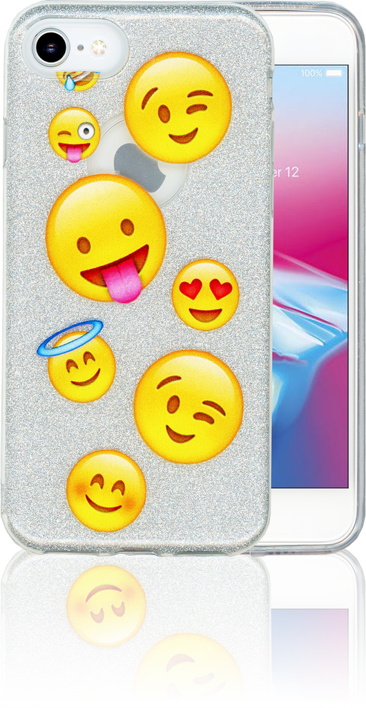 Iphone 7/8 Mm Emoji Glitter Hybrid - Emoji Clipart (530x1024), Png Download