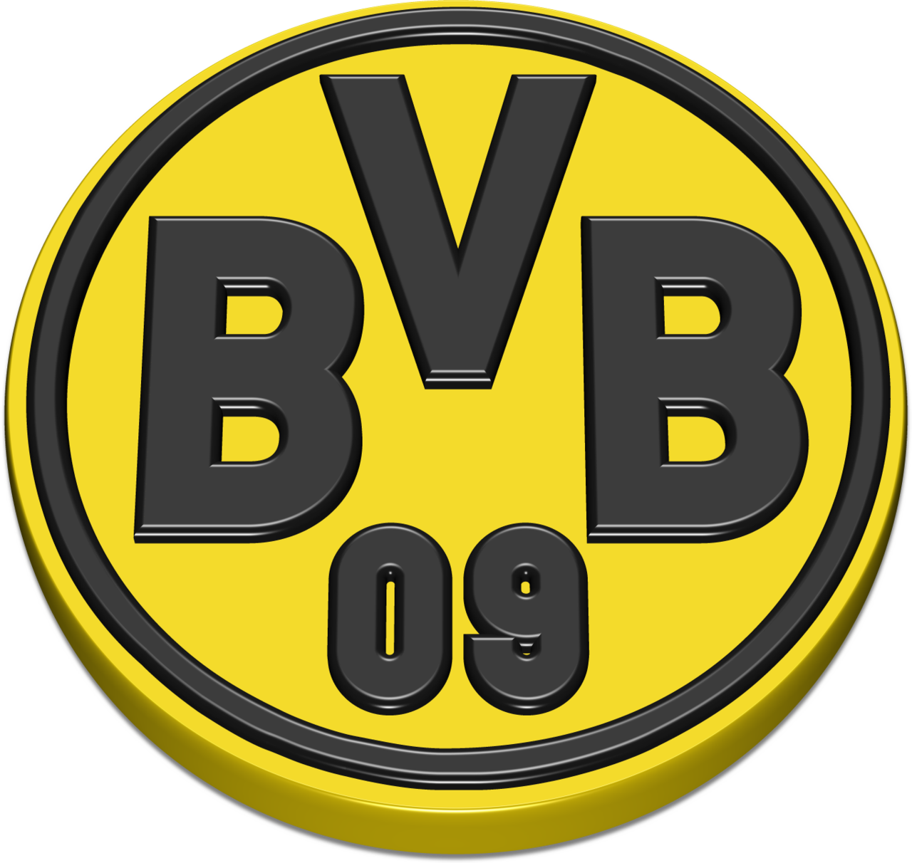 Borussia Dortmund Logo 3d &171 Logos Of Brands - Borussia Dortmund Logo 3d Clipart (1280x1212), Png Download