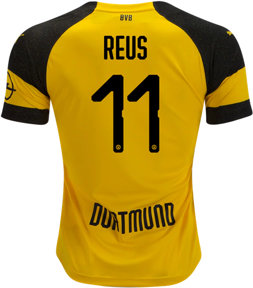 Borussia Dortmund 18/19 Home Jersey Marco Reus - Sports Jersey Clipart (600x600), Png Download