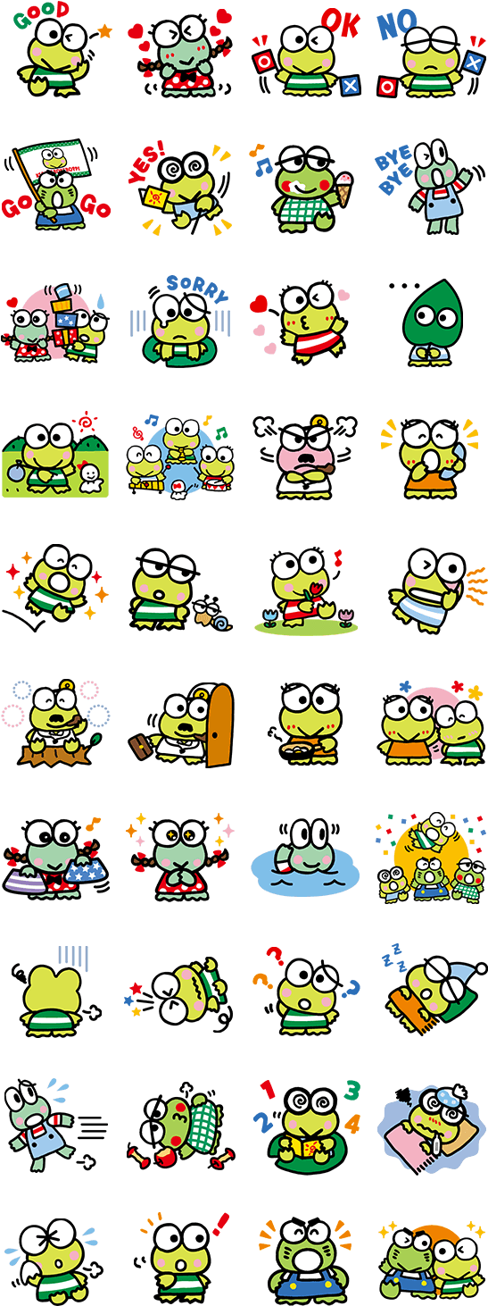 Kerokerokeroppi By Sanrio - Kemono Line Sticker Clipart (562x1500), Png Download