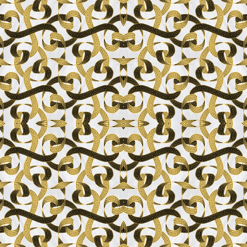 Greek Key Ribbon Black And Gold On Marble Wallpaper - Motif Clipart (800x800), Png Download