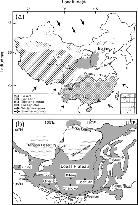 Maps Showing The Modern Environmental Pattern And Loess - Map Clipart (471x696), Png Download