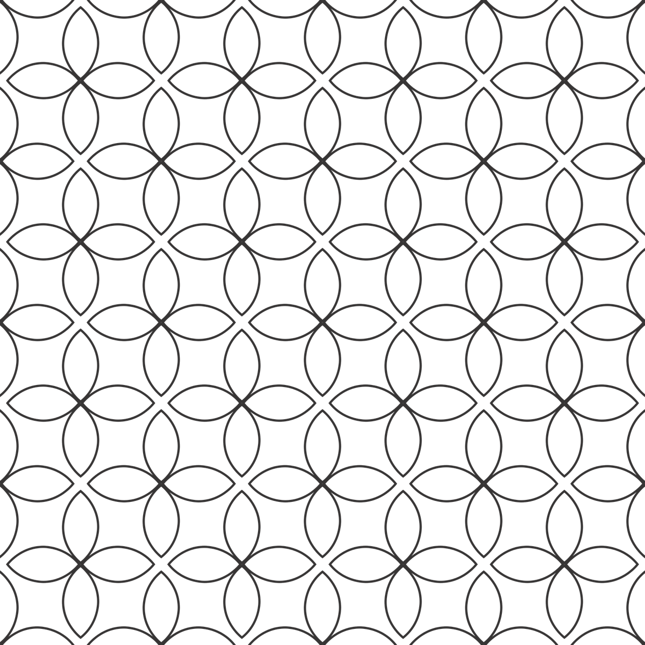 Pattern Floral Drawing - Floral Pattern In Black & White Clipart (1280x1280), Png Download