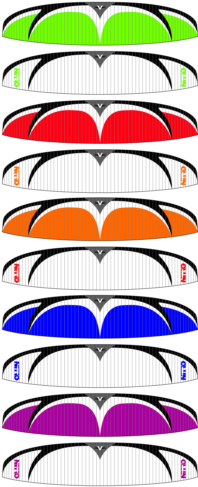 Velocity Nitro Paraglider Colors Png - Parallel Clipart (814x2029), Png Download