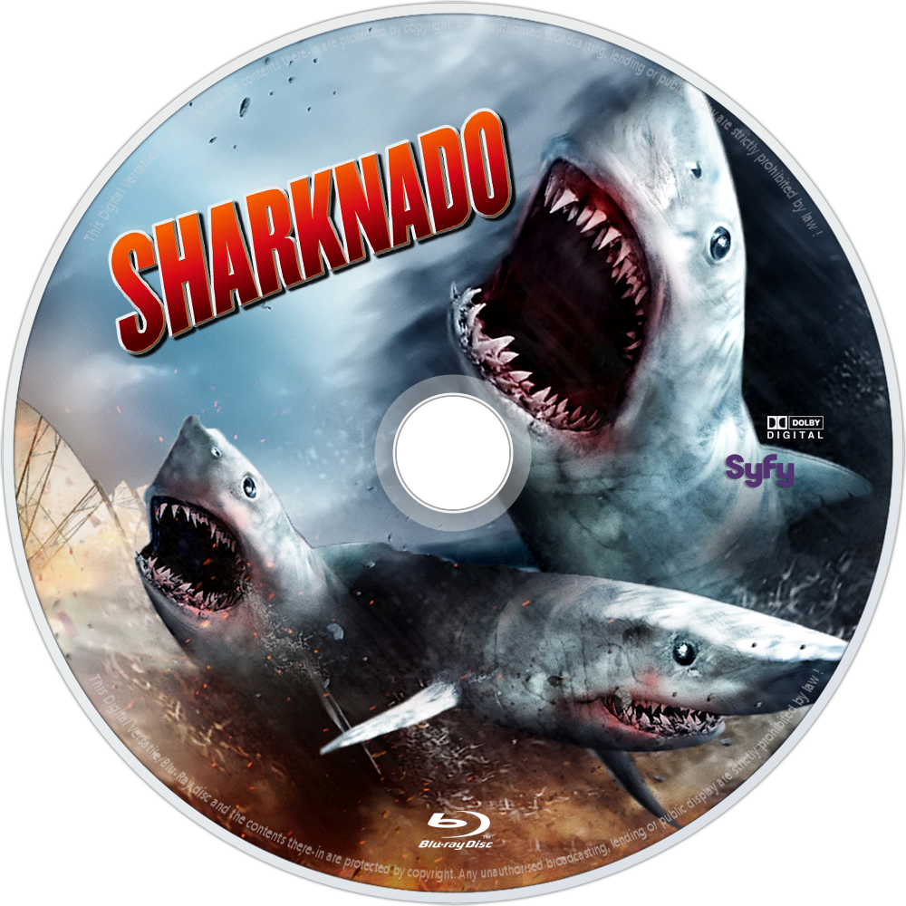 Sharknado Bluray Disc Image - Ataque Do Tubarão De 3 Cabeças Clipart (1000x1000), Png Download