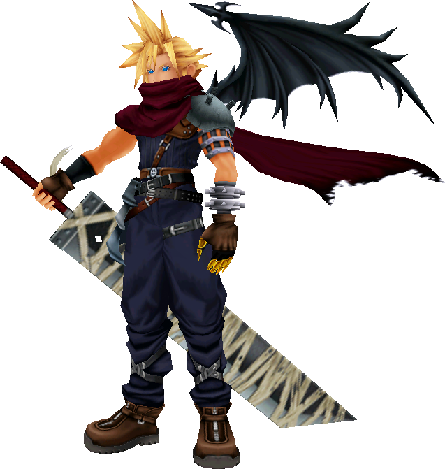 No Body Seems To Be Working On The Model For The Kh - Cloud Strife Kingdom Hearts Clipart (637x671), Png Download