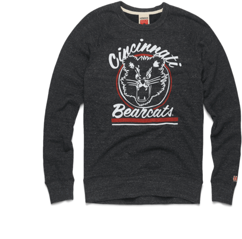 Go Bearcats Crewneck University Of Cincinnati Retro - Long-sleeved T-shirt Clipart (600x600), Png Download
