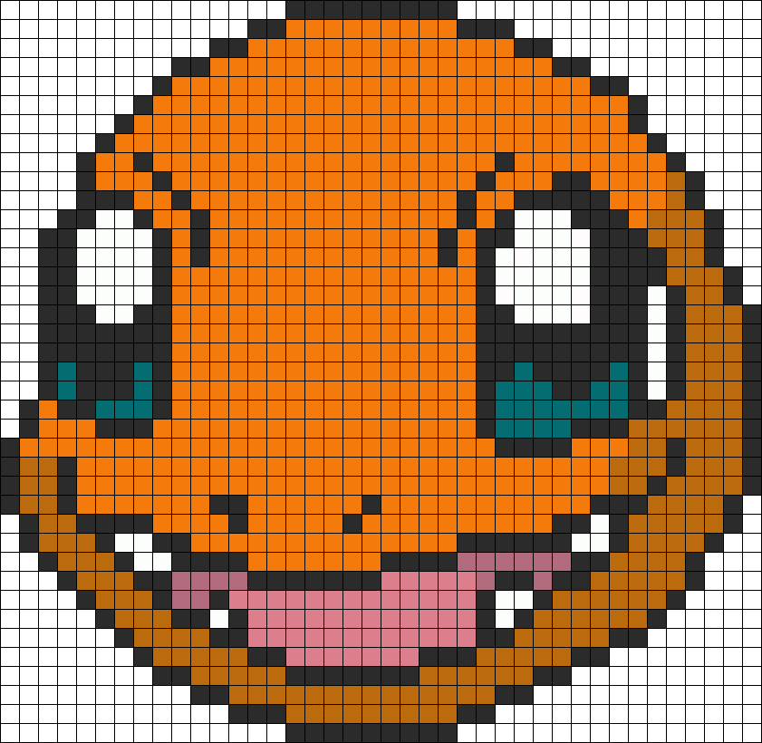 Pokemon Battle Trozei Charmander Perler Bead Pattern - Planet Pixel Art Png Clipart (841x820), Png Download