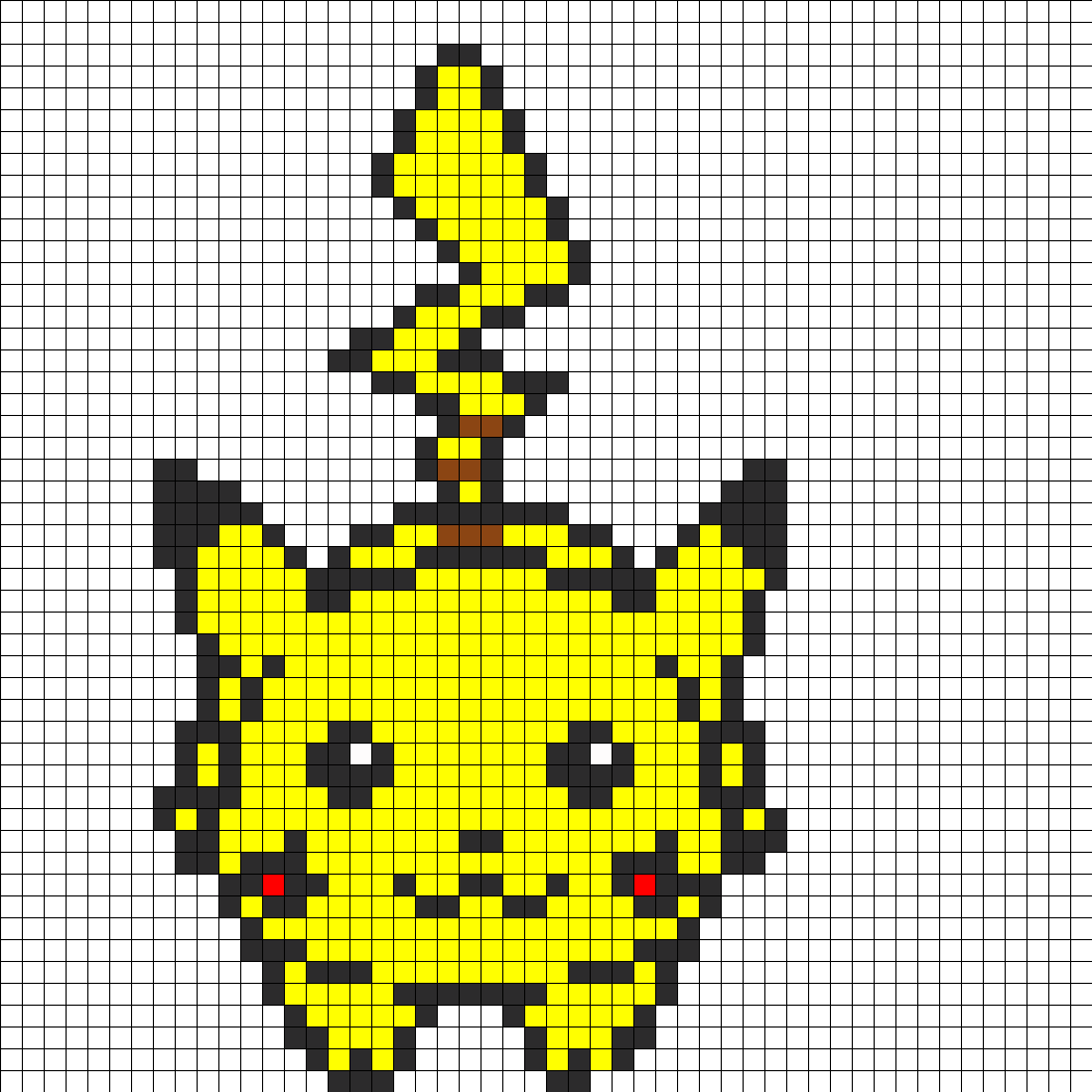 Jumping Pikachu Perler Bead Pattern / Bead Sprite - Pixel Art Pikachu Tekenen Clipart (1050x1050), Png Download