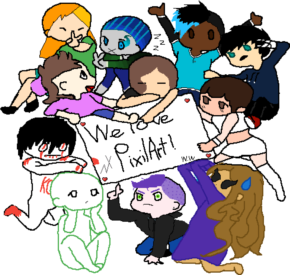 We Love Pixilart By Nyanshinx11 - Drawing Clipart (1000x1000), Png Download