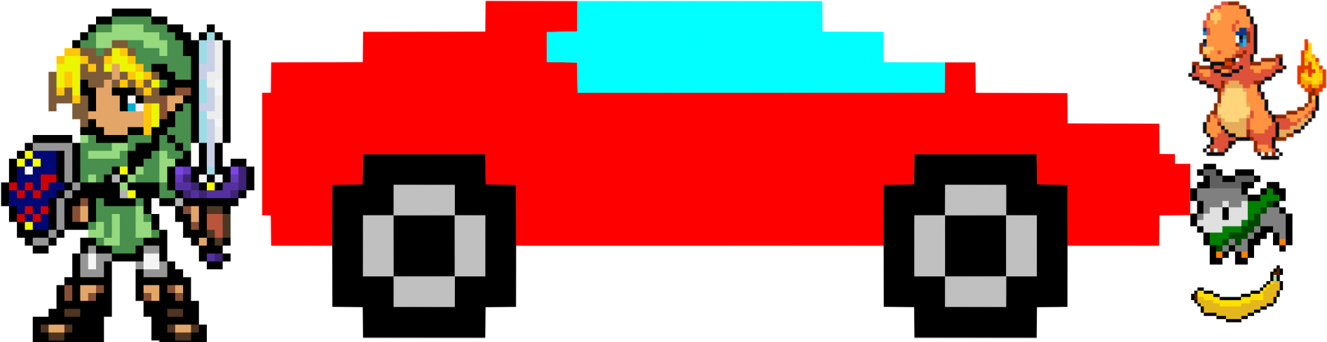 Test - Car Pixel Art Clipart (1920x488), Png Download