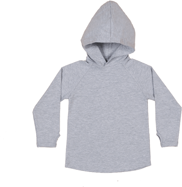 Basic Hoody - Grey - With Thumbholes - Sweatshirt Clipart (700x700), Png Download
