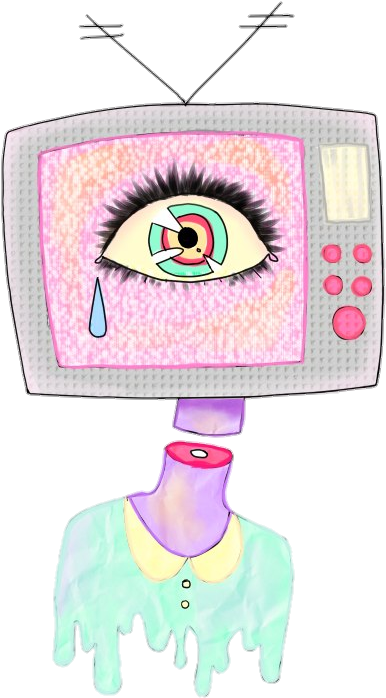 #tumblr #tv #eye #eyes #cry #tears - Child Art Clipart (750x1000), Png Download