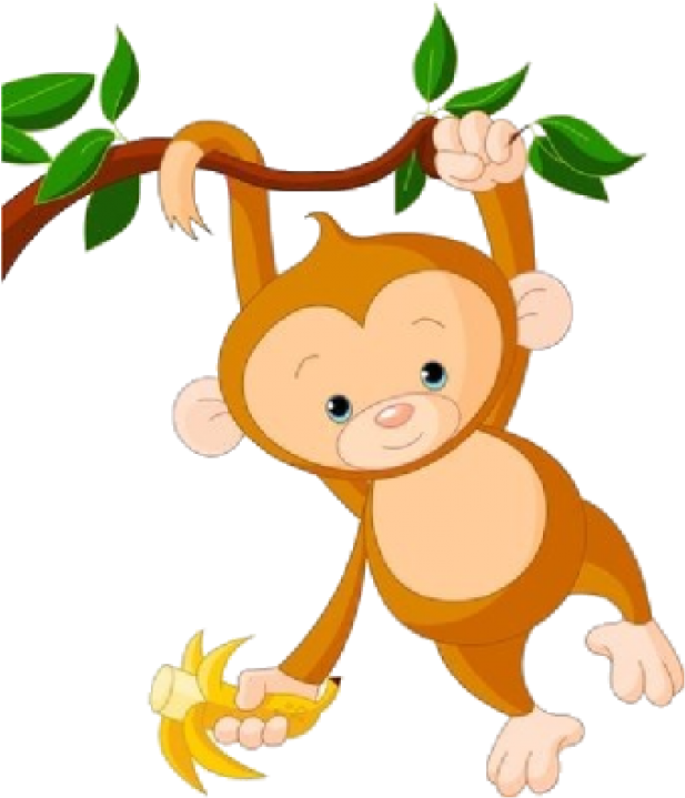 Hanging Monkey Clipart - Baby Monkey Clip Art - Png Download (728x728), Png Download