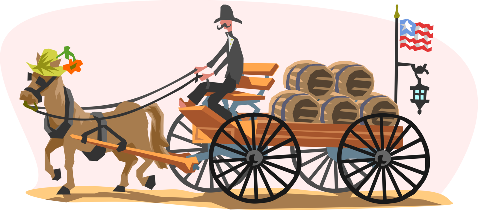 Wagon Vector Horse Buggy - 馬車 Clipart (1596x700), Png Download