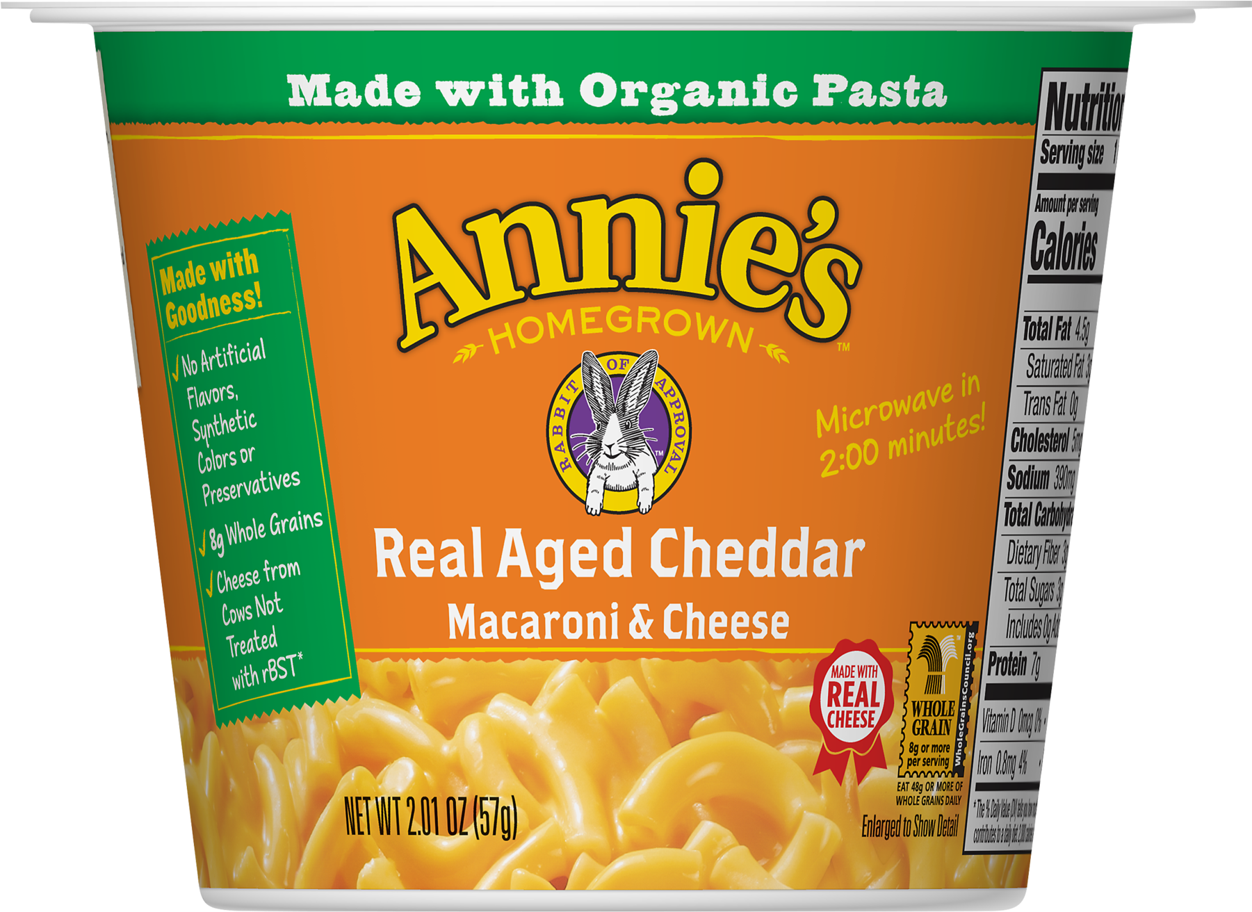 Annie's Real Aged Cheddar Macaroni And Cheese Micro - Annie's Mac And Cheese Cups Clipart (1800x1800), Png Download