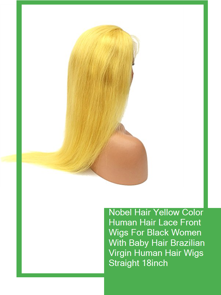 Nobel Hair Yellow Color Human Hair Lace Front Wigs - Lace Wig Clipart (735x1100), Png Download