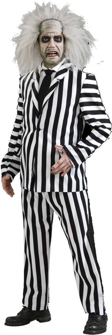 Beetlejuice Costume Suit - Fancy Dress For Men Clipart (392x1079), Png Download