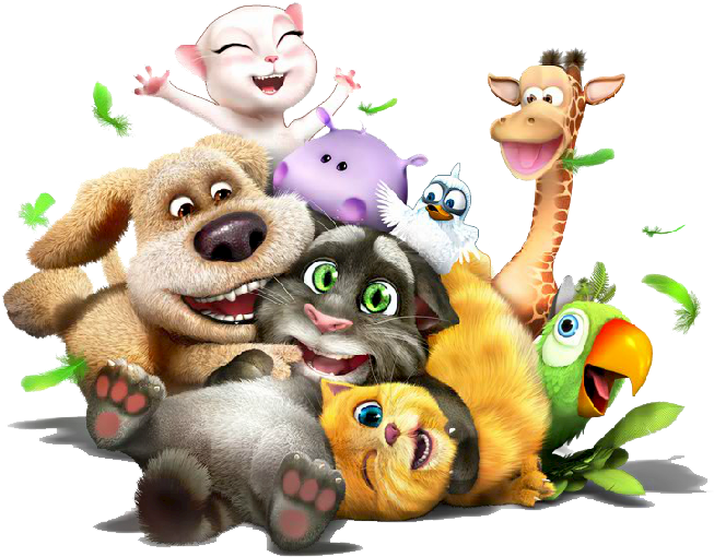 Friends Group Cliparts - Talking Tom And Friends Birthday Cake - Png Download (671x526), Png Download