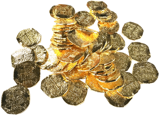 Pirate Transparent Gold Coins Clipart (555x555), Png Download
