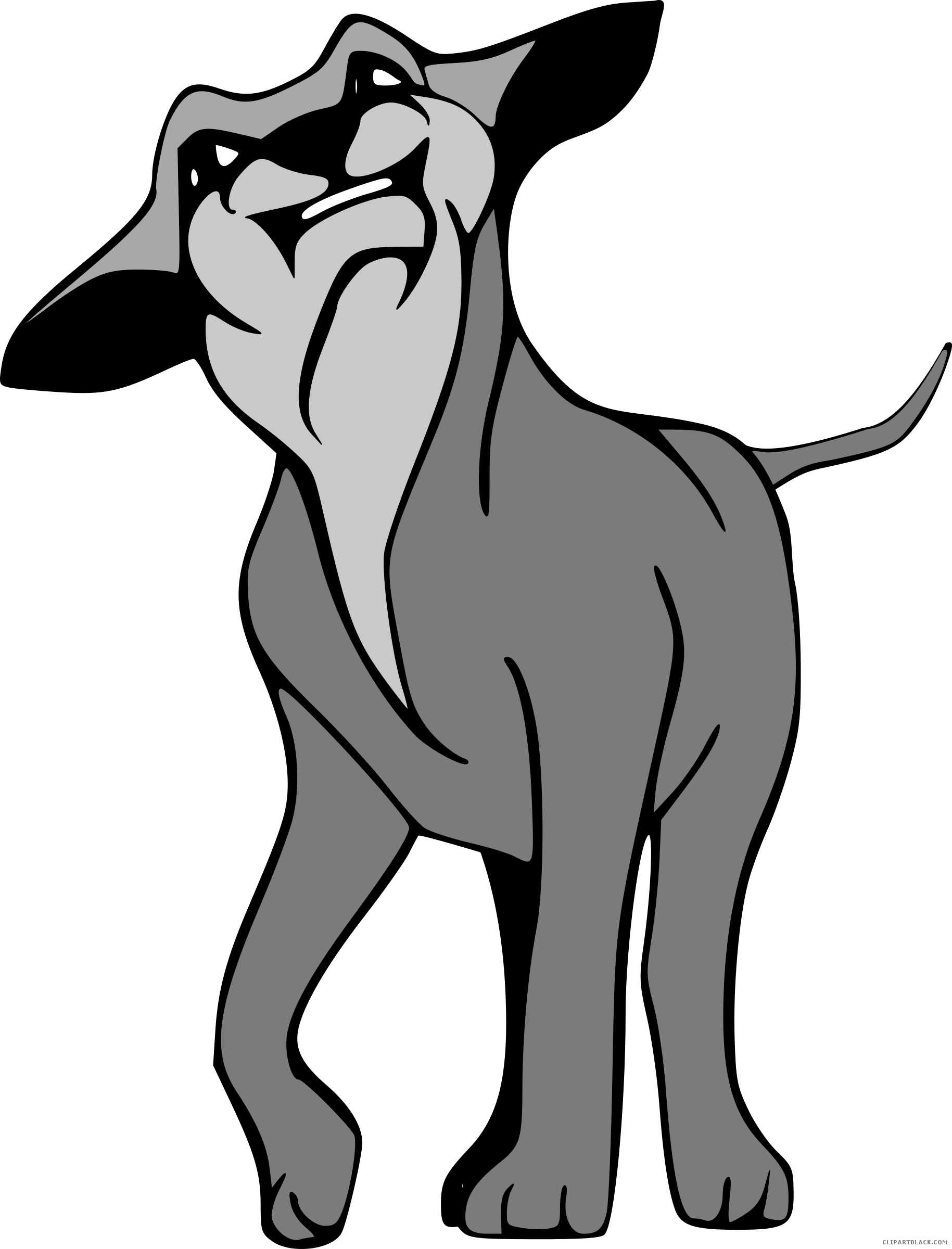 Angry Dog Animal Free Black White Clipart Images Clipartblack - Dogs Cartoon Transparent Gif - Png Download (1829x2400), Png Download