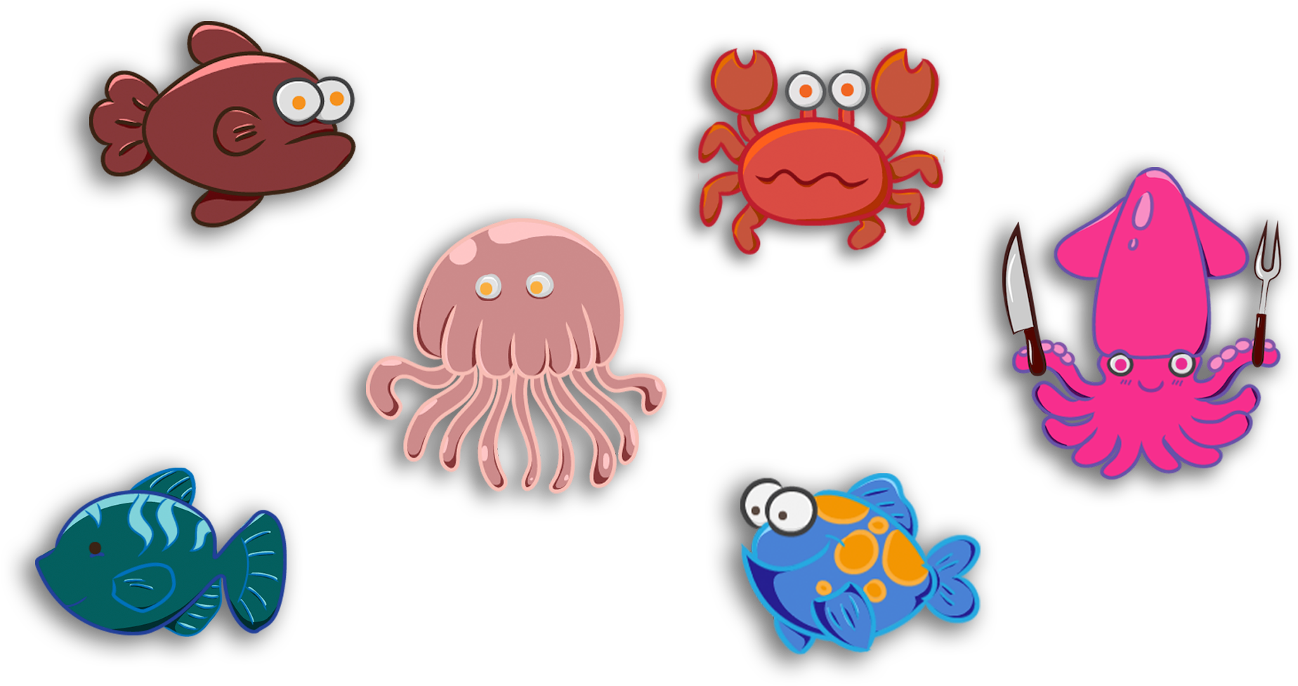 Sea Animals Clipart (1920x1080), Png Download