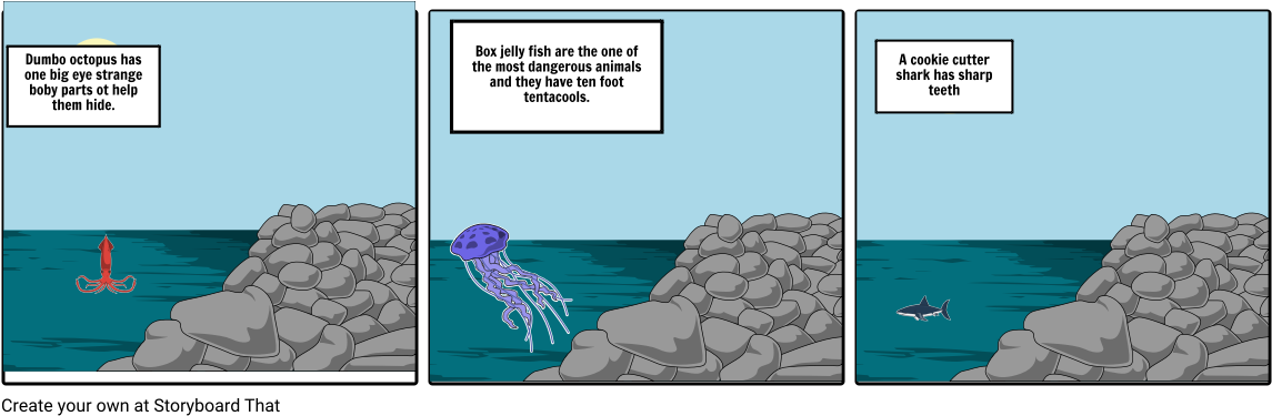 Weird Sea Creatures - Comics Clipart (1164x385), Png Download