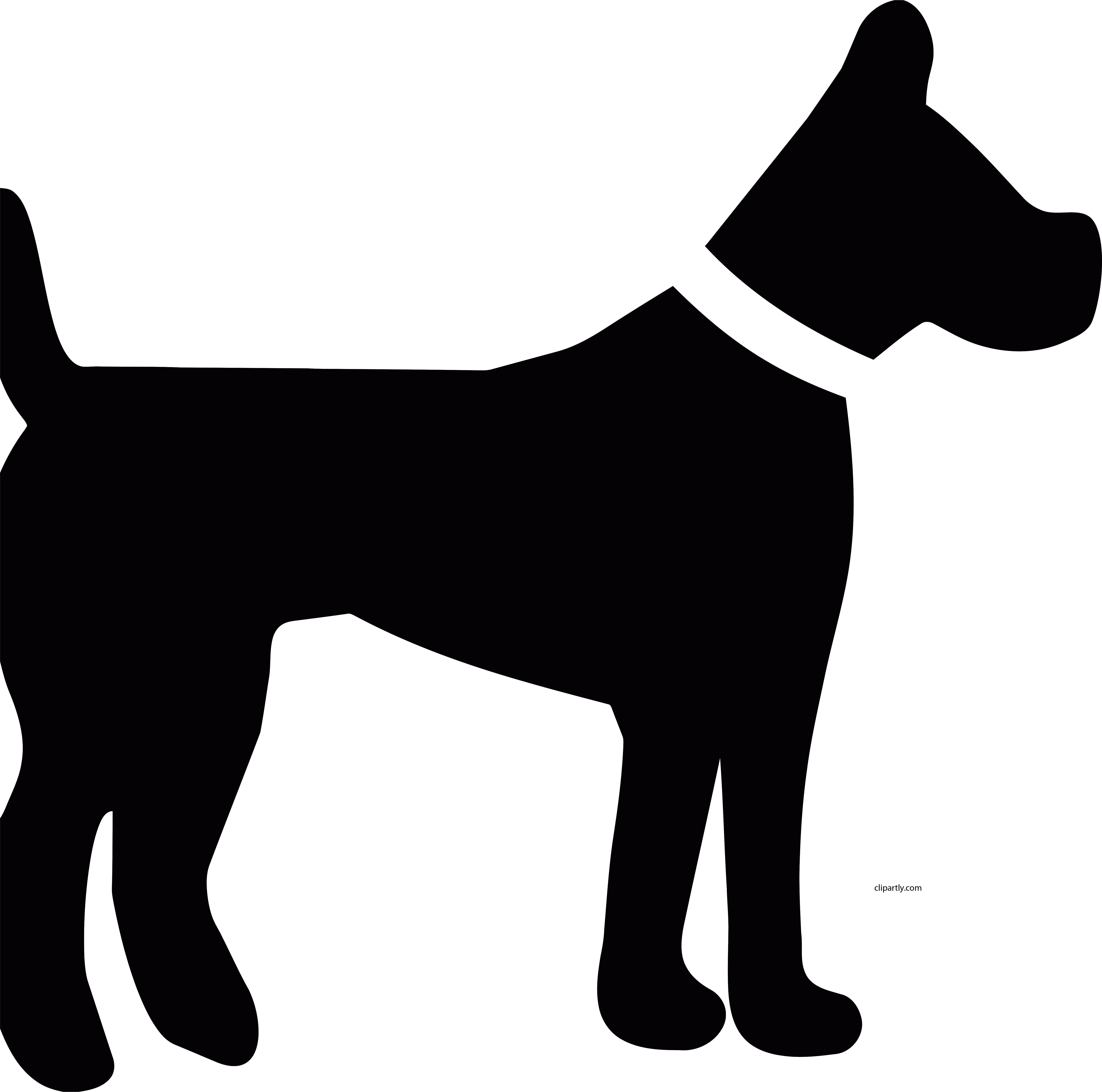 Dog Clipart Image Gallery Black Color Png - Dog Silhouette Clip Art Transparent Png (6206x6152), Png Download