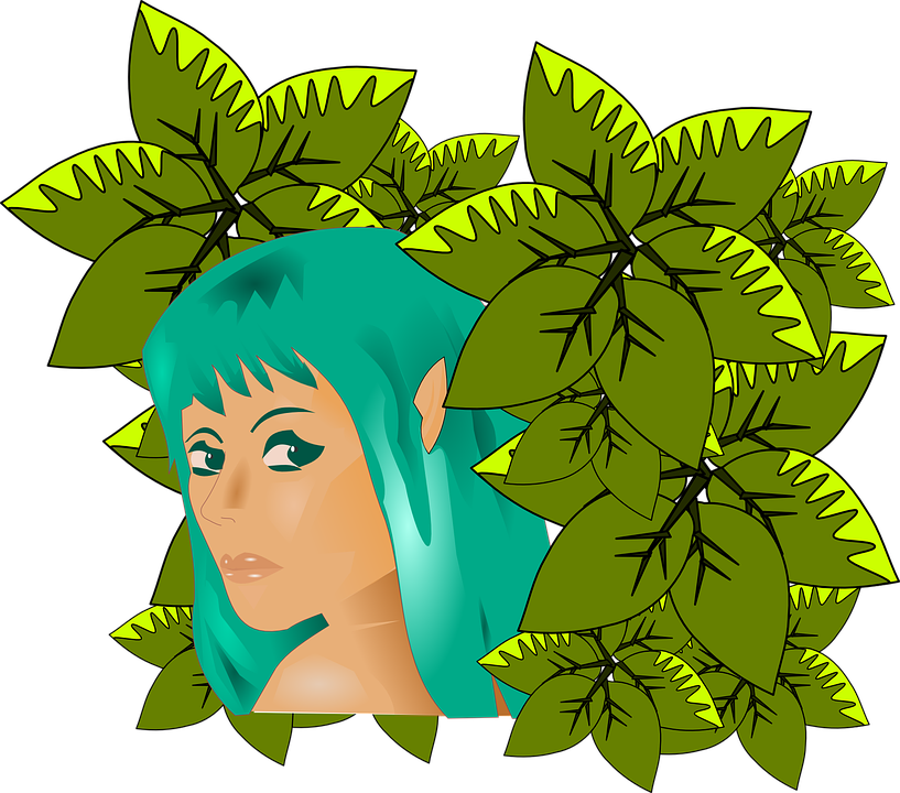 Woman, Girl, Turquoise, Leaves, Nature, Adam And Eve - Tombol Vektor Alam Png Clipart (817x720), Png Download