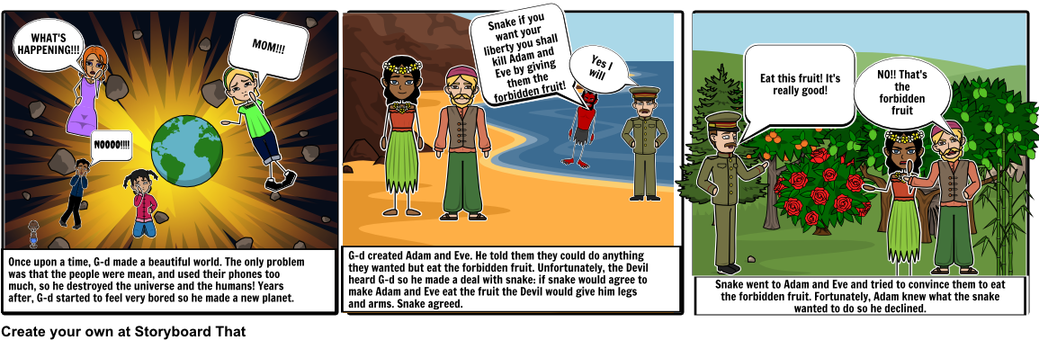 Story Of Adam And Eve - Cartoon Clipart (1164x385), Png Download