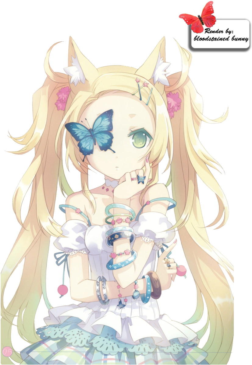 Anime Girl With Blond Hair , Png Download - Anime Girl With Bracelet Clipart (827x1200), Png Download
