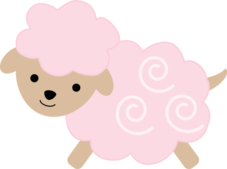 Pink Sheep, Baby Sheep, Cute Sheep, Cute Coloring Pages, - Cartoon Clipart (900x670), Png Download