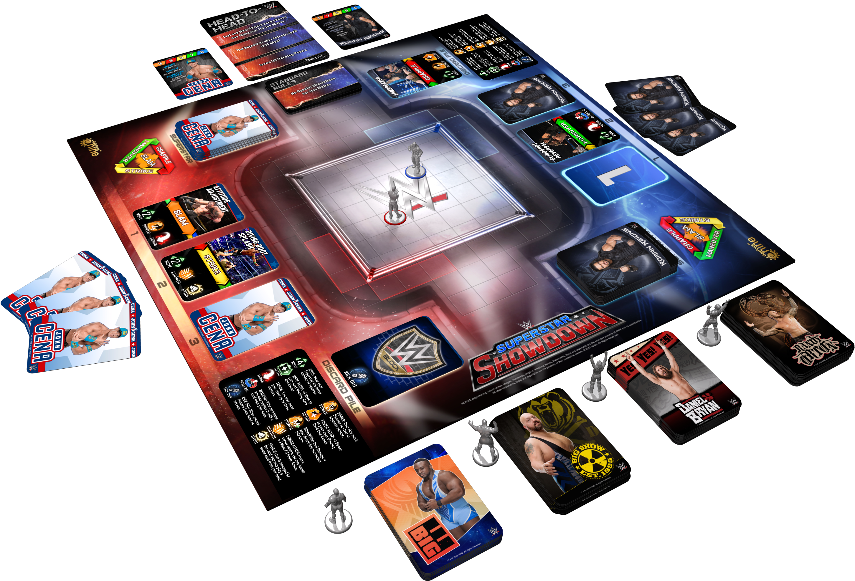 Wrestling Board Game - Wwe Superstar Showdown Board Game Clipart (3600x2100), Png Download