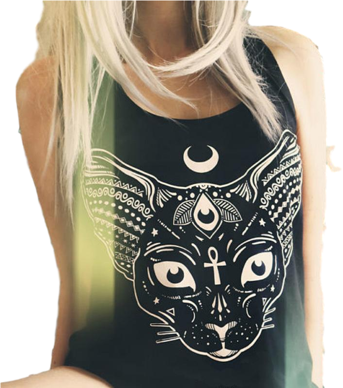 Wicked Wiccan Graphic Tank Top - Shirt Clipart (708x801), Png Download