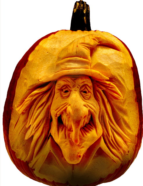 Witch Pumpkin Carving Clipart (492x640), Png Download