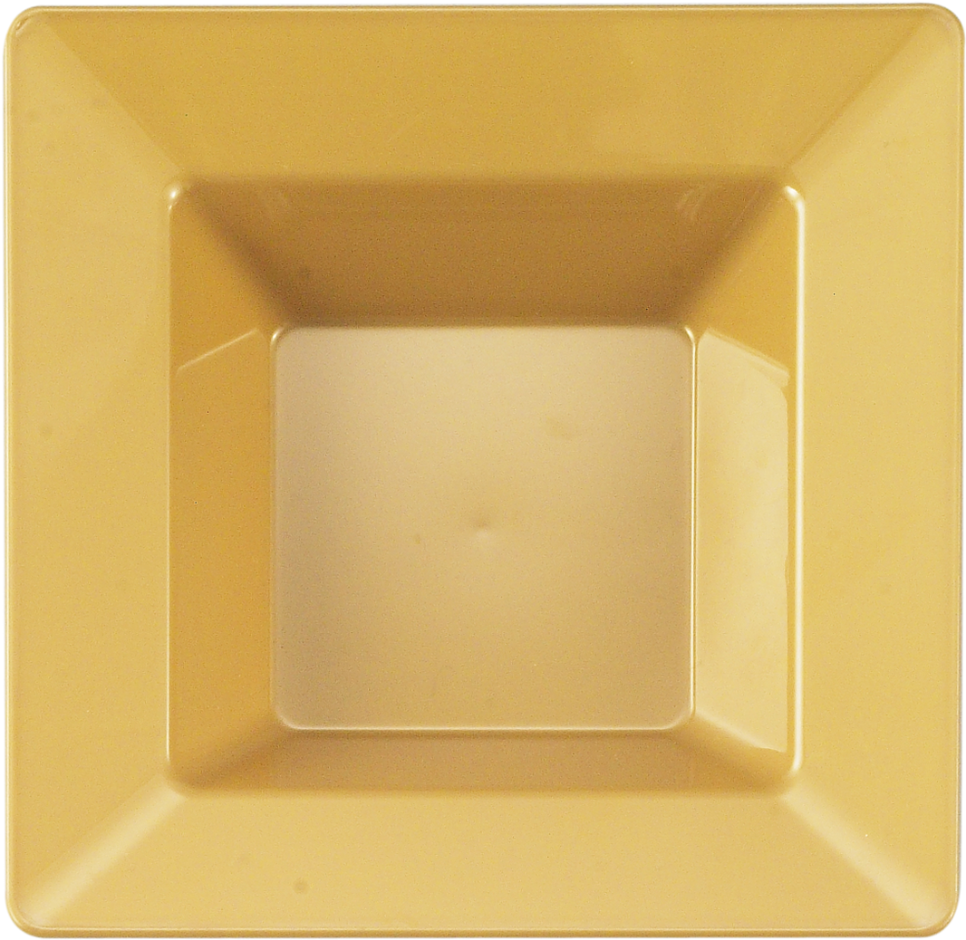 Gold Plastic Square 12oz Soup Bowl - Bowl Clipart (1280x1256), Png Download