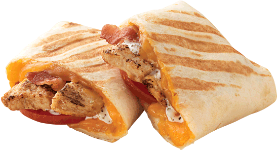 Cheddar, Bacon, Ranch, Chicken Grilled Wrap - Fast Food Clipart (560x560), Png Download