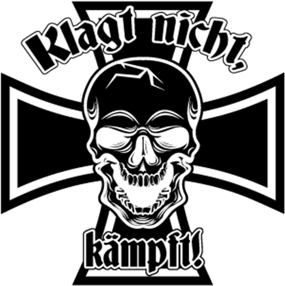 Klag Nicht Kaempf Sticker Png Yamaha Honda Logo Skull - German Cross Png Clipart (1000x1000), Png Download