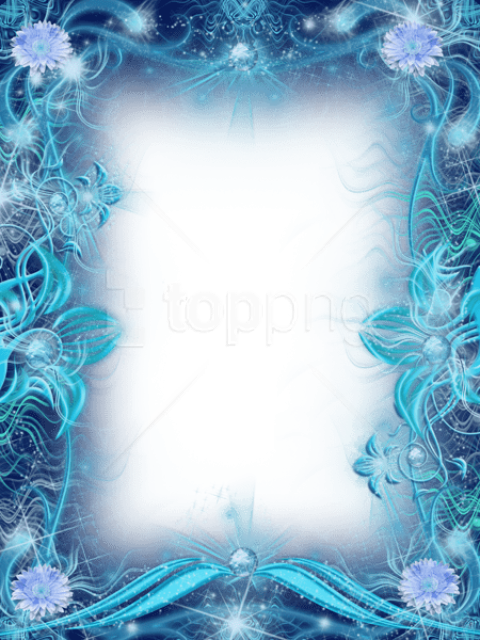 Free Png Best Stock Photos Blue Transparent Photo Frame - Frame Flower Border Design Clipart (480x640), Png Download