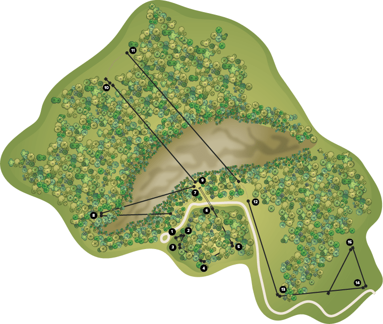 Course Map - Kerfoot Canopy Tour Clipart (760x644), Png Download