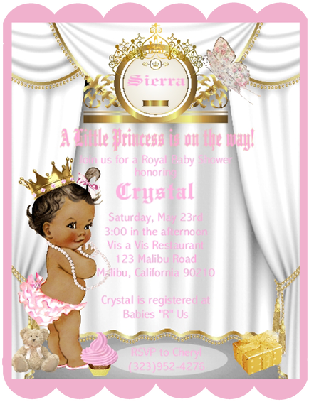 Little Princess African American Keepsake Baby Shower - Picture Frame Clipart (498x644), Png Download