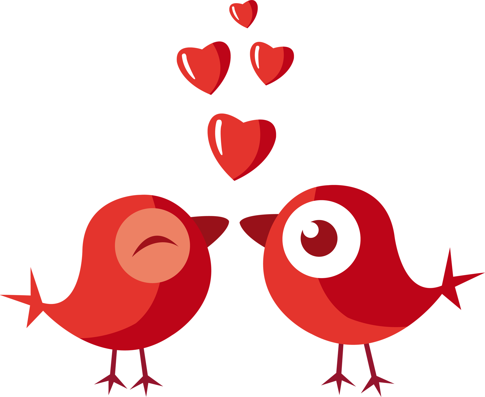 Love Valentines Day Romance Wallpaper - Valentines Day Love Birds Clipart (1691x1386), Png Download