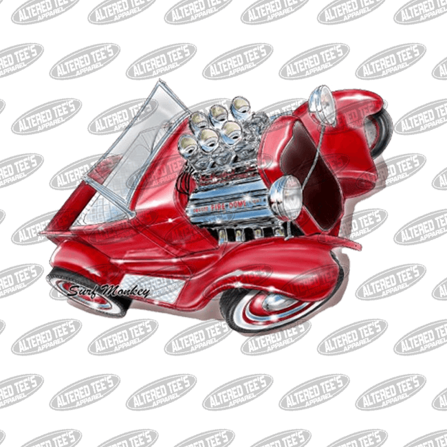 Red Car - Hot Rod Skull Clipart (650x650), Png Download
