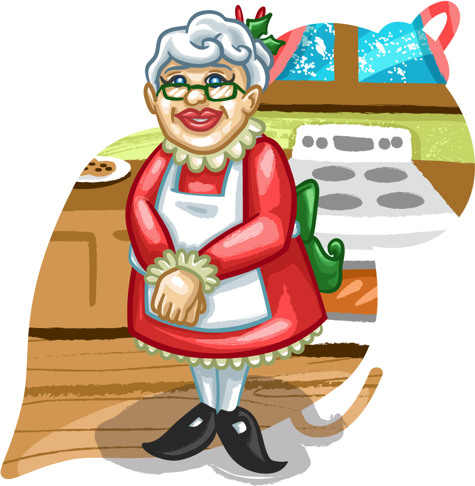 Mrs - Claus - Cartoon Clipart (1024x1024), Png Download